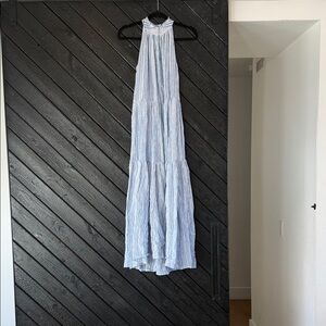 Apiece Apart Blue and White Textured Dress